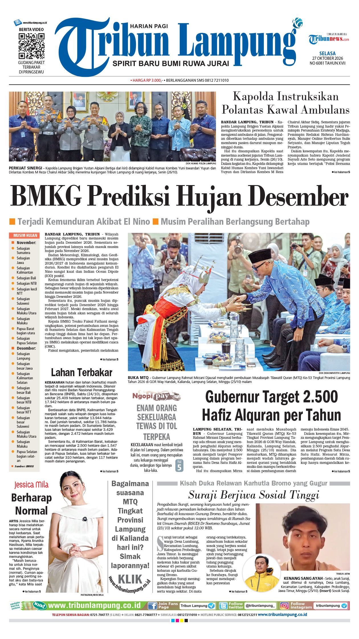 Cover TRIBUNLAMPUNG