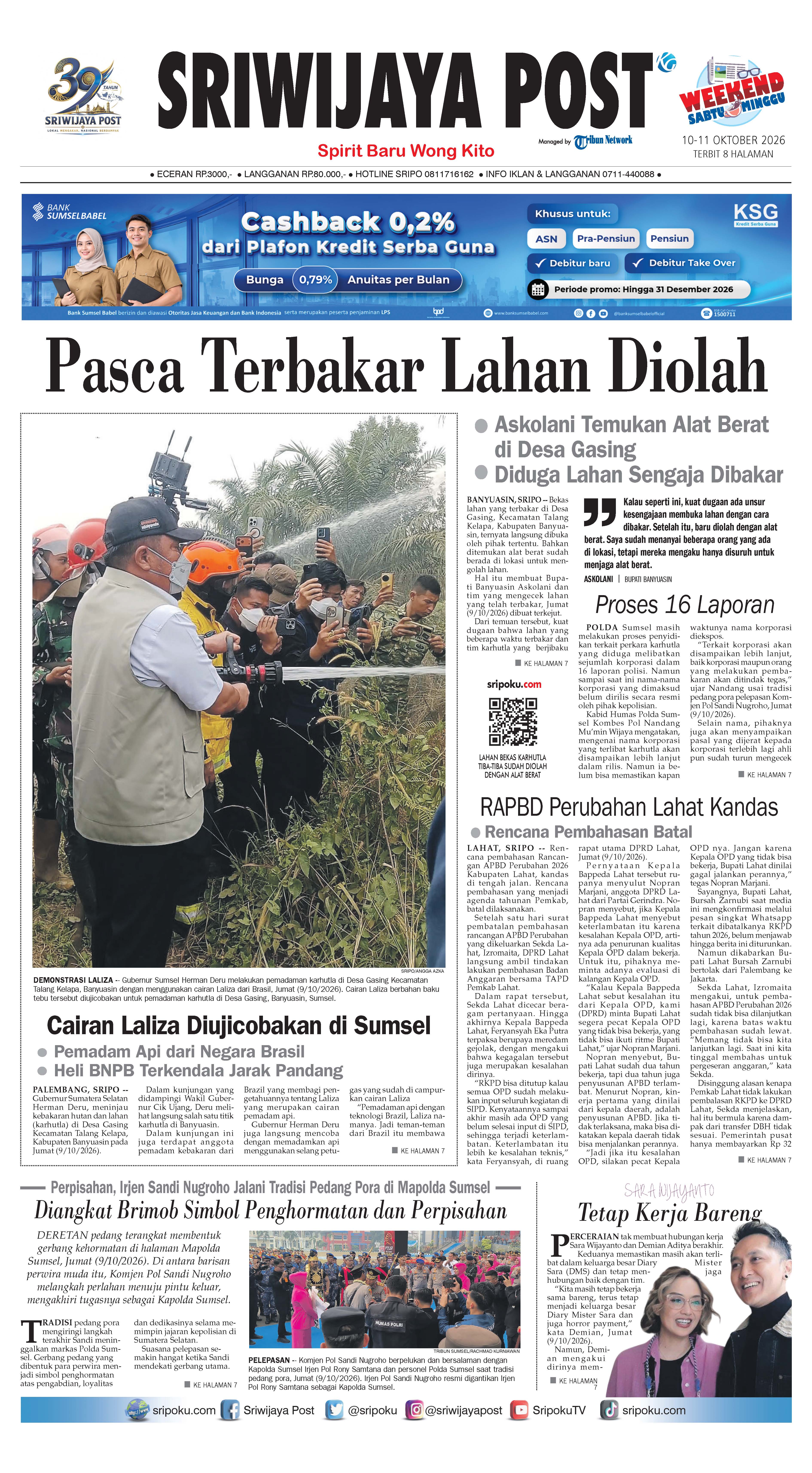 Sampul Sriwijaya Post